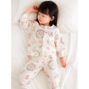 Woodland Bunny, Organic Crushed soft Muslin Cotton Kids Nightsuit - 4 - 5 Years Nightsuits