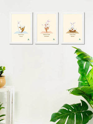 W&R Bunny Yoga Frame - Black Frame with Blue Base or White Frame with Yellow Base - Big Photo Frame