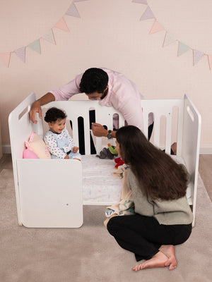 W&R The Buddy Convertible Cot - White Baby Crib