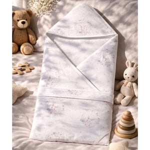 Wreath Wooland Theme Soft Quilted Cotton Winter Wrapper with Hood for Newborn & Infants with Free storage Pouch - Bedding