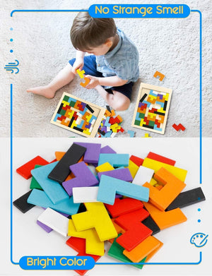 Wudly 10mm Wooden Russian Block Puzzle - Wooden Puzzles
