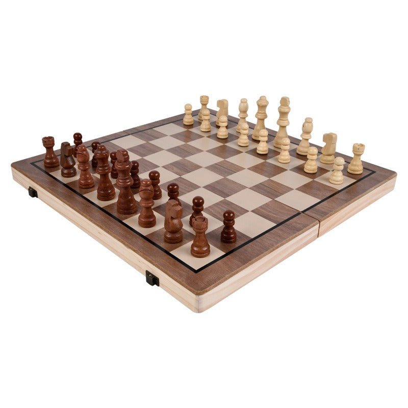 Wudly - 2 in 1 Big Chess with Checkers For Kids - Board Games