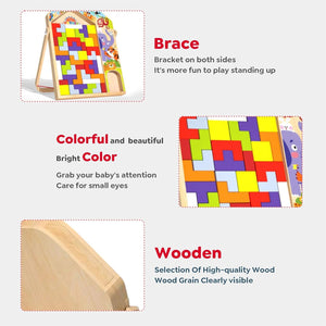 Wudly 3 in 1 Tetris for Kids - Parent Child Edition - Puzzles