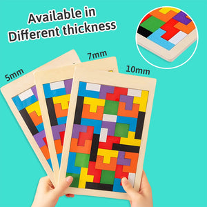 Wudly 5mm Wooden Russian Block Puzzle - Wooden Puzzles