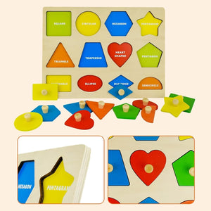 Wudly Advanced Shapes Puzzle - Learning Toy | The Mom Store - Wooden Puzzles