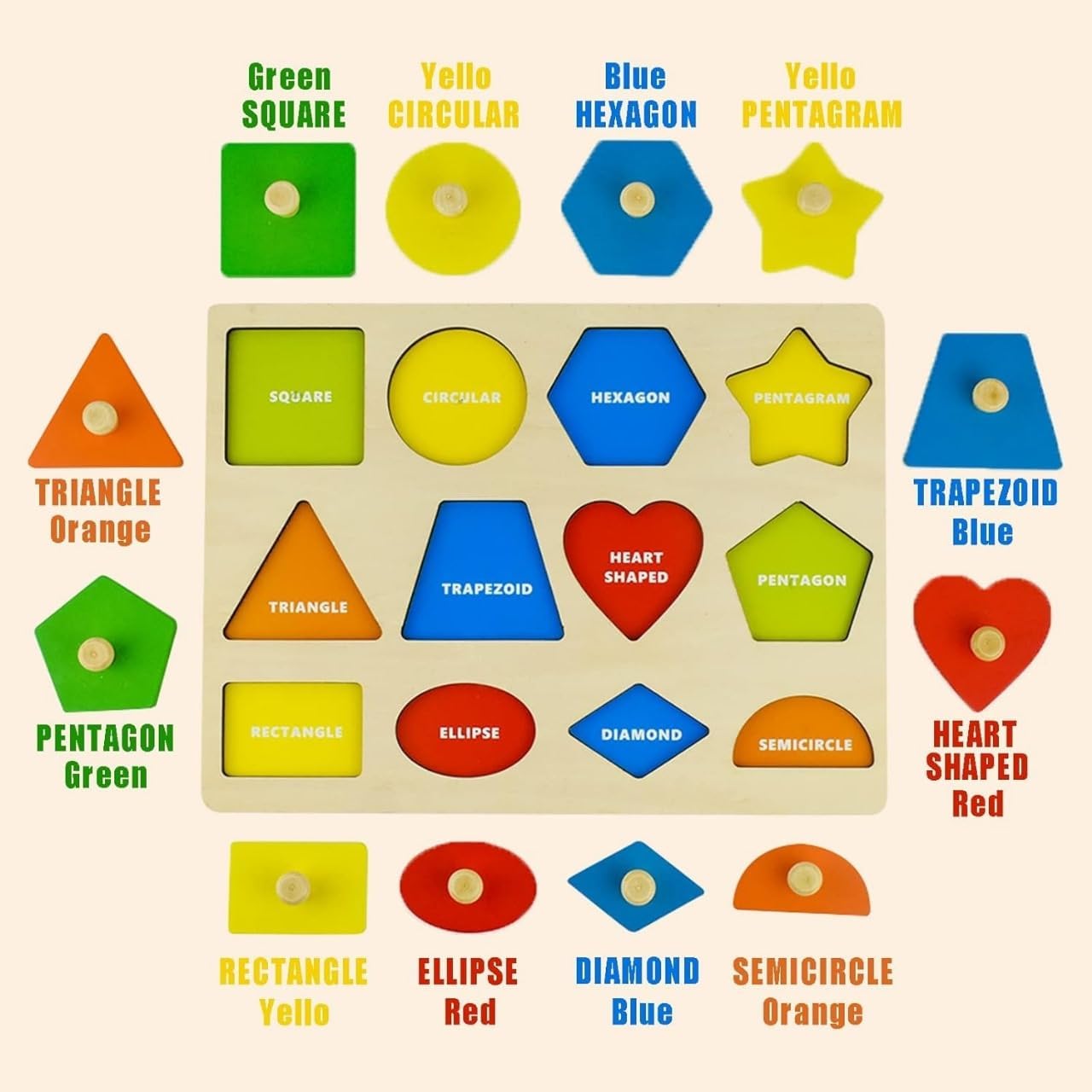 Wudly Advanced Shapes Puzzle - Learning Toy | The Mom Store - Wooden ...