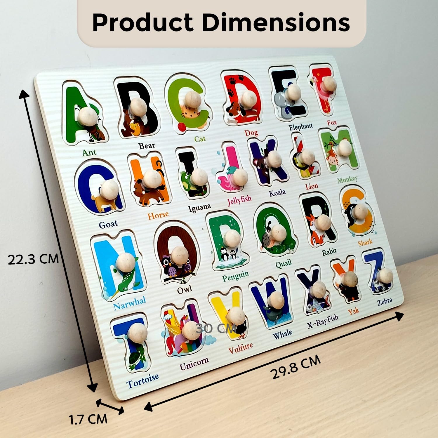 Wudly - Alphabet Knob Puzzle - Puzzles