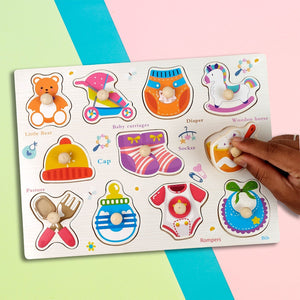 Wudly Baby Items Knob Puzzle Board with Whiteboard | The Mom Store - Wooden Puzzles
