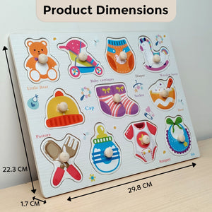 Wudly Baby Items Knob Puzzle Board with Whiteboard | The Mom Store - Wooden Puzzles