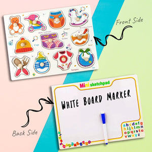 Wudly Baby Items Knob Puzzle Board with Whiteboard | The Mom Store - Wooden Puzzles