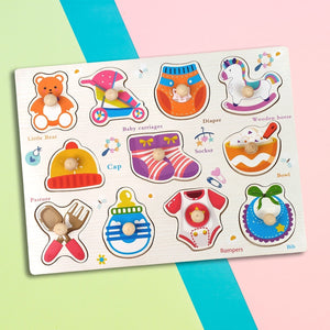 Wudly Baby Items Knob Puzzle Board with Whiteboard | The Mom Store - Wooden Puzzles