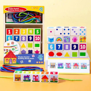 Wudly Bead Lacing & Block Set - Learning Toy | The Mom Store - Activity