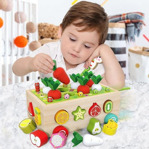 Wudly Carrot Harvest Cart - Shape Sorter - 