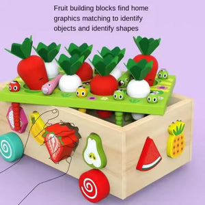 Wudly Carrot Harvest Cart - Shape Sorter - 