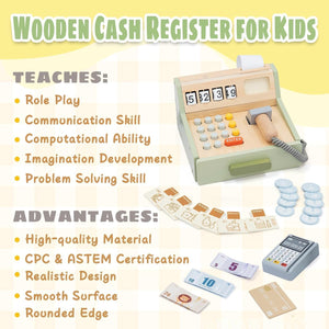 Wudly - Cash Register Set - Pretend Play - Pretend & Play Toys