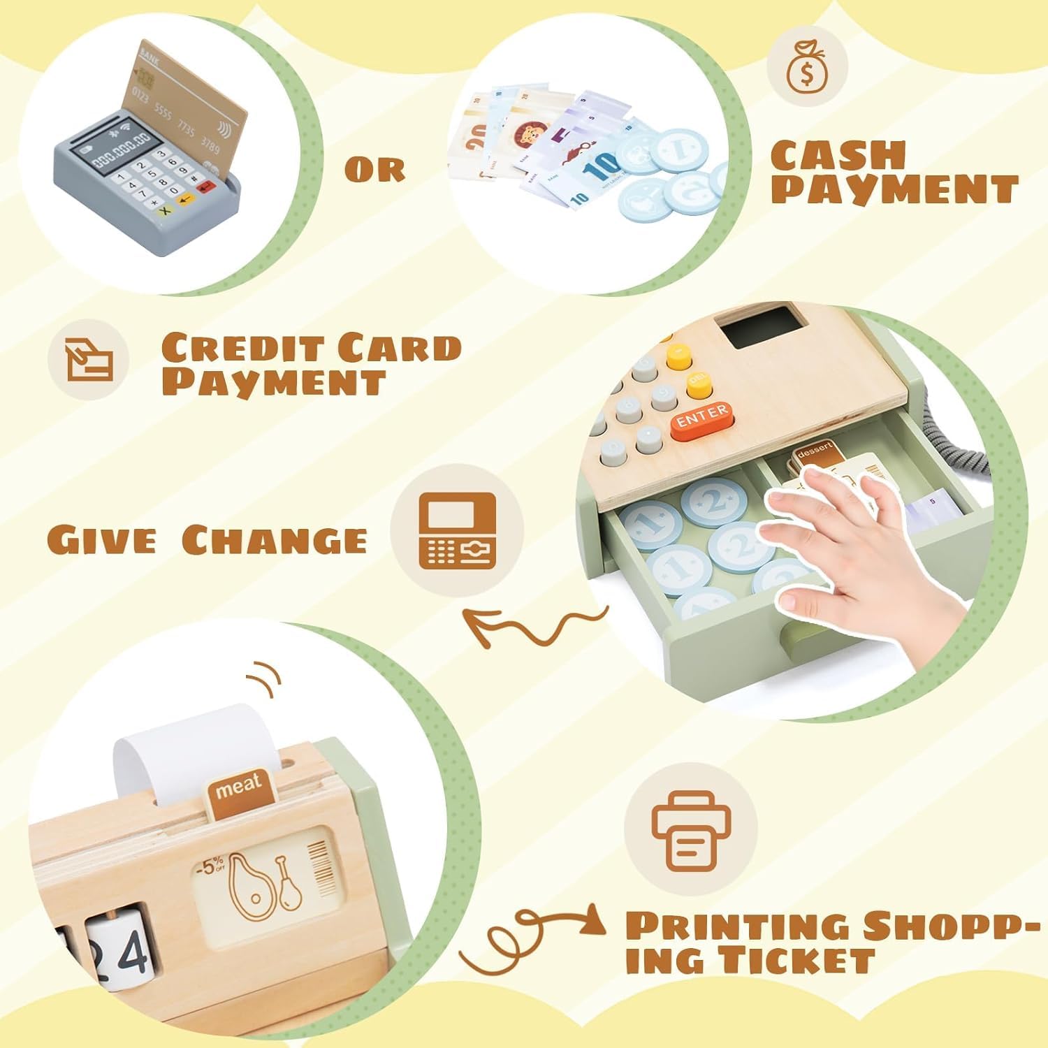 Wudly - Cash Register Set - Pretend Play - Pretend & Play Toys