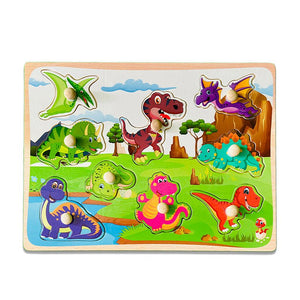 Wudly Dinosaur Puzzle Board - Fun Learning Toy | The Mom Store - Wooden Puzzles