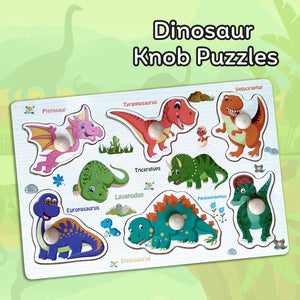 Wudly Dinosaur Puzzle Board - Fun Learning Toy | The Mom Store - Wooden Puzzles