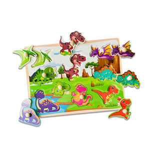 Wudly Dinosaur Puzzle Board - Fun Learning Toy | The Mom Store - Wooden Puzzles