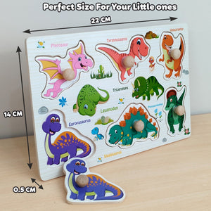 Wudly Dinosaur Puzzle Board - Fun Learning Toy | The Mom Store - Wooden Puzzles