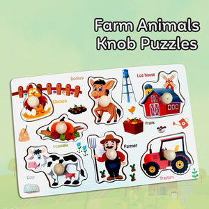 Wudly Farm Animals Puzzle - Fun Learning Toy | The Mom Store - Wooden Puzzles