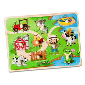 Wudly Farm Theme Puzzle Board - Fun Learning Toy | The Mom Store - Wooden Puzzles