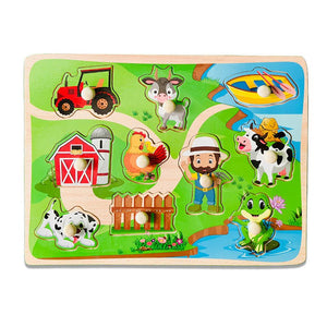 Wudly Farm Theme Puzzle Board - Fun Learning Toy | The Mom Store - Wooden Puzzles