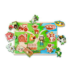 Wudly Farm Theme Puzzle Board - Fun Learning Toy | The Mom Store - Wooden Puzzles