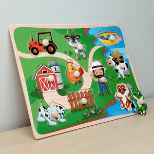 Wudly Farm Theme Puzzle Board - Fun Learning Toy | The Mom Store - Wooden Puzzles