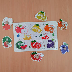 Wudly Fruits Puzzle Board - Fun Learning Toy | The Mom Store - Wooden Puzzles