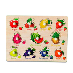 Wudly Fruits Puzzle Board - Fun Learning Toy | The Mom Store - Wooden Puzzles