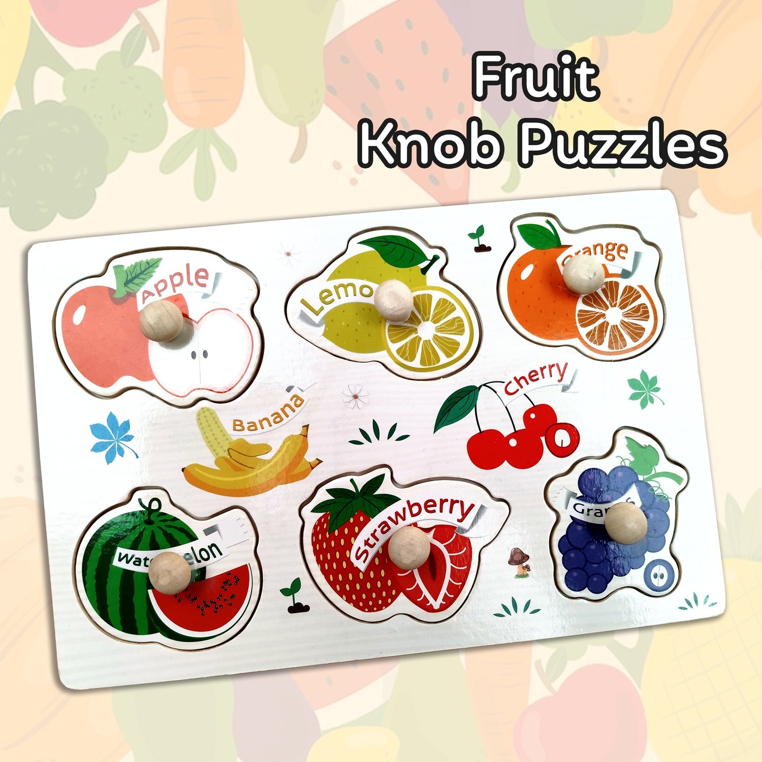 Wudly Fruits Puzzle Board - Fun Learning Toy | The Mom Store - Wooden ...