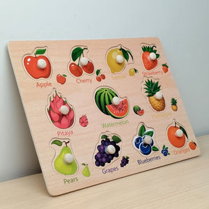Wudly Fruits Puzzle Board - Fun Learning Toy | The Mom Store - Wooden Puzzles