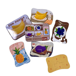 Wudly Fruits & Vegetables Puzzle Set - Learning Toy | The Mom Store - Wooden Puzzles