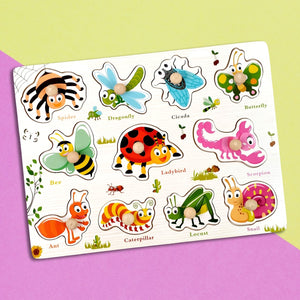 Wudly Insects Puzzle Board with Whiteboard - Learning Toy | The Mom Store - Wooden Puzzles
