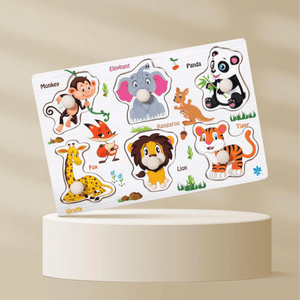 Wudly - Jungle Animals 3 Knob Puzzle - Wooden Puzzles