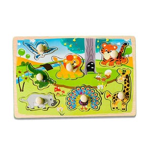 Wudly Jungle Animals Puzzle Board - Learning Toy | The Mom Store - Wooden Puzzles
