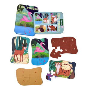 Wudly Jungle Animals Puzzle Set - Learning Toy | The Mom Store - Wooden Puzzles