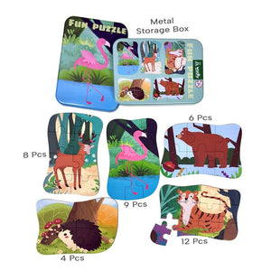 Wudly Jungle Animals Puzzle Set - Learning Toy | The Mom Store - Wooden Puzzles