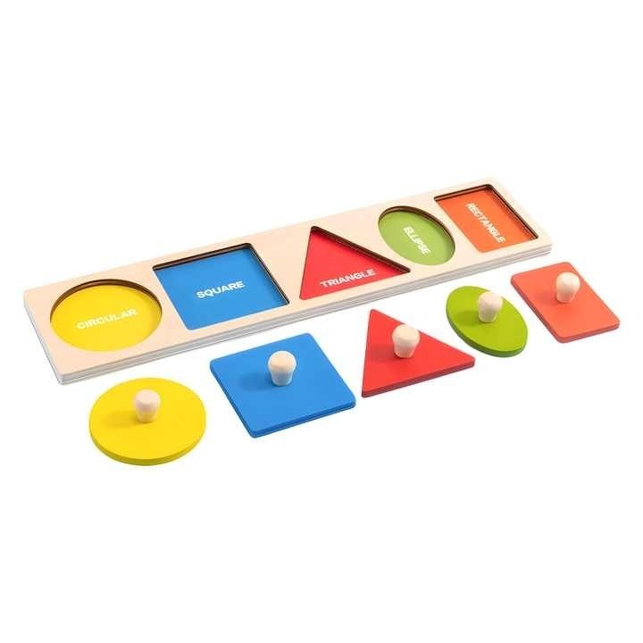 Wudly - Long Five Shape Knob Board Puzzle - Puzzles