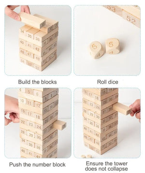 Wudly Number Stacking Tower Game 54 Blocks - Learn & Play | The Mom Store - Activity