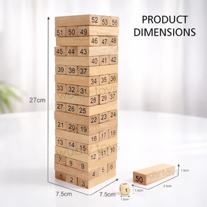 Wudly Number Stacking Tower Game 54 Blocks - Learn & Play | The Mom Store - Activity