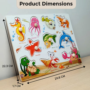 Wudly Ocean Animal Puzzle Board - Fun Learning Toy | The Mom Store - Wooden Puzzles