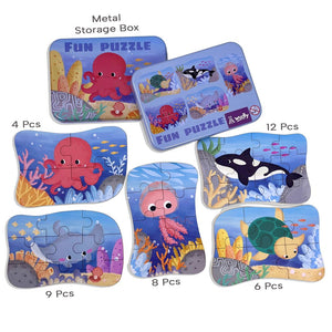 Wudly Ocean Puzzle Set - Progressive Learning Toy | The Mom Store - Wooden Puzzles