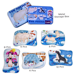 Wudly Polar Animals Puzzle Set - Learning Toy | The Mom Store - Wooden Puzzles