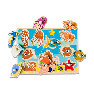 Wudly Sea Animals Puzzle Board - Fun Learning Toy | The Mom Store - Wooden Puzzles