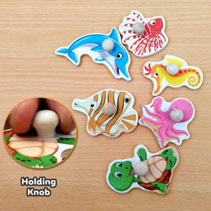 Wudly Sea Animals Puzzle - Fun Learning Toy | The Mom Store - Wooden Puzzles