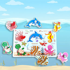 Wudly Sea Animals Puzzle - Fun Learning Toy | The Mom Store - Wooden Puzzles