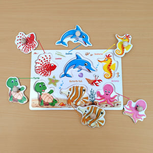 Wudly Sea Animals Puzzle - Fun Learning Toy | The Mom Store - Wooden Puzzles