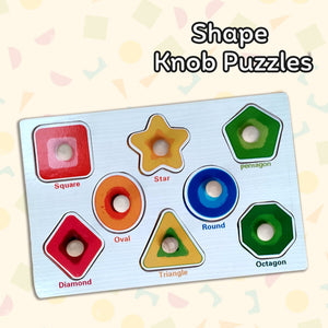 Wudly Shapes Puzzle Board - Fun Learning Toy | The Mom Store - Wooden Puzzles